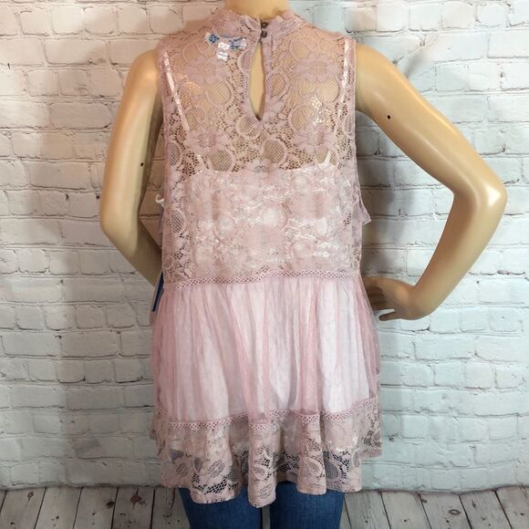 Boutique From JCP Sheer Lace Boho Tunic Tank 0X - Picture 6 of 10